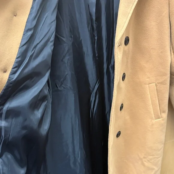 Classic Tan Double-Breasted Pea Coat - Picture 6 of 12